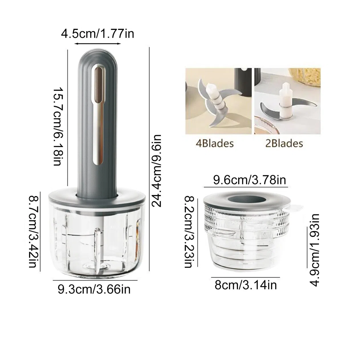 Triturador De Cocina, Procesador De Carne Ligero, Triturador Eléctrico Desmontable Para Comida De Bebé Frutas Preparación De Comidas Y Verduras