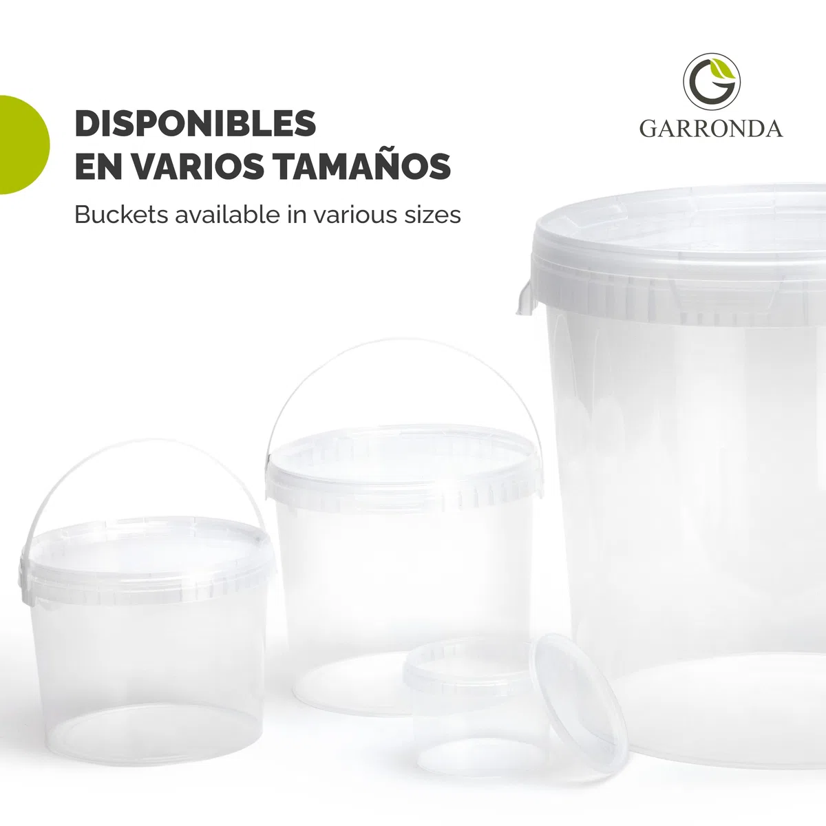 Garronda Cubo con Tapa 10 L 10 Piezas Transparente GD-0072 | Para el Almacenamiento de Alimentos y Productos Químicos