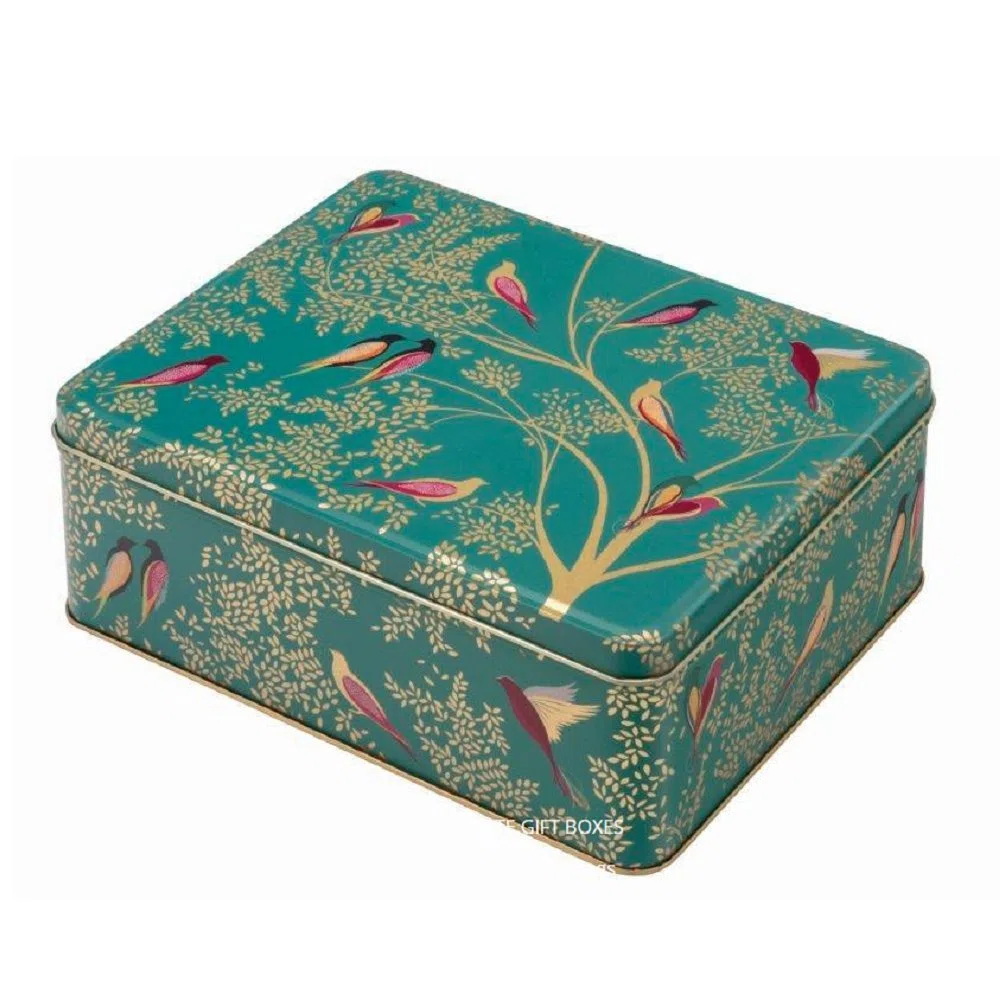 Sara Miller – Green Birds – Lata rectangular profunda.
