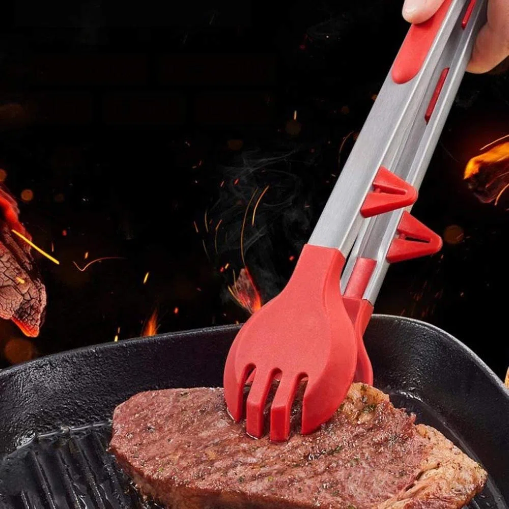 Pinzas for cocinar, pinzas for alimentos de cocina, pinzas for cocinar de silicona, herramientas de cocina, pinzas for alimentos, pinzas for espátula, pinzas for cocinar, utensilios de cocina (tamaño: