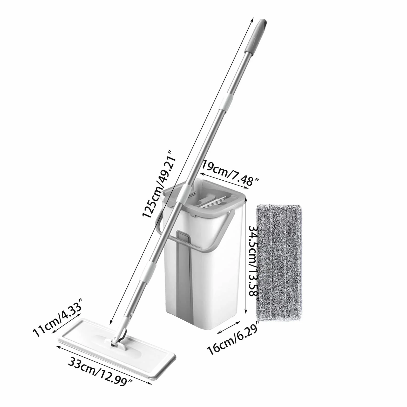 Fregona limpiadora de pisos con cubeta de microfibra esponjosa, fregona de limpieza para cocina de pared, limpiador de pared, cocina, hogar