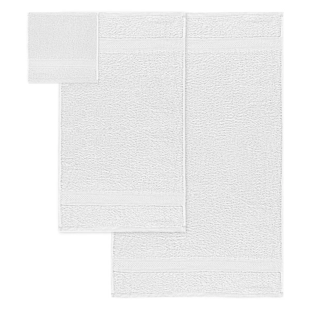 Sweet Needle Juego de Toallas de 6 Piezas 2 Toallas de Baño, 2 Toallas de Mano y 2 Toallitas - Algodón - Calidad Hotelera, Súper Suave y Altamente Absorbente de Secado Rápido (Blanco)