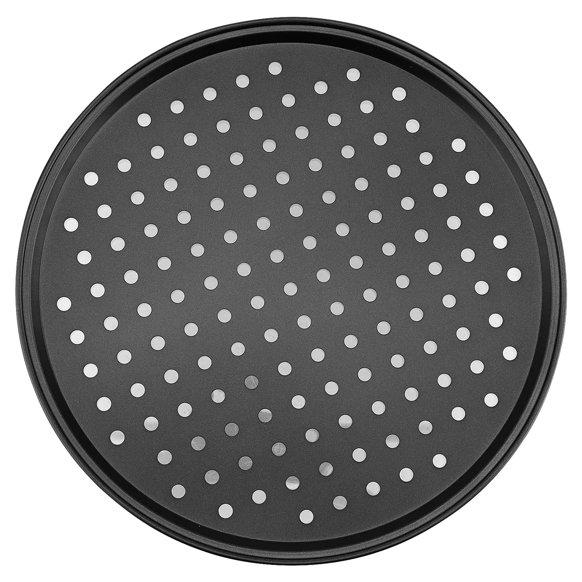 4 bandejas para pizza redondas de 32 cm, antiadherente, con agujeros, bandeja para pizza perforada, acero al carbono, molde para pizza