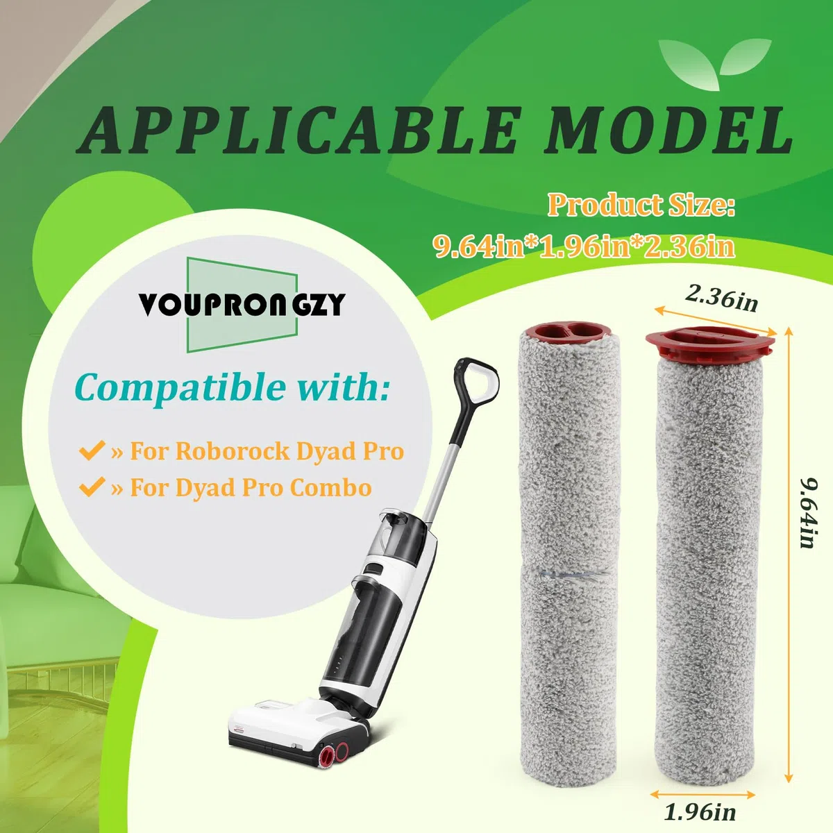 3 Rodillos de Cepillo 4 Filtros para Roborock Dyad Pro/Dyad Pro Combo Rodillos de Cepillo/Filtro HEPA/Cepillo de Tanque de Agua Repuesto Aspiradora en Seco Húmedo Juego de Accesorios