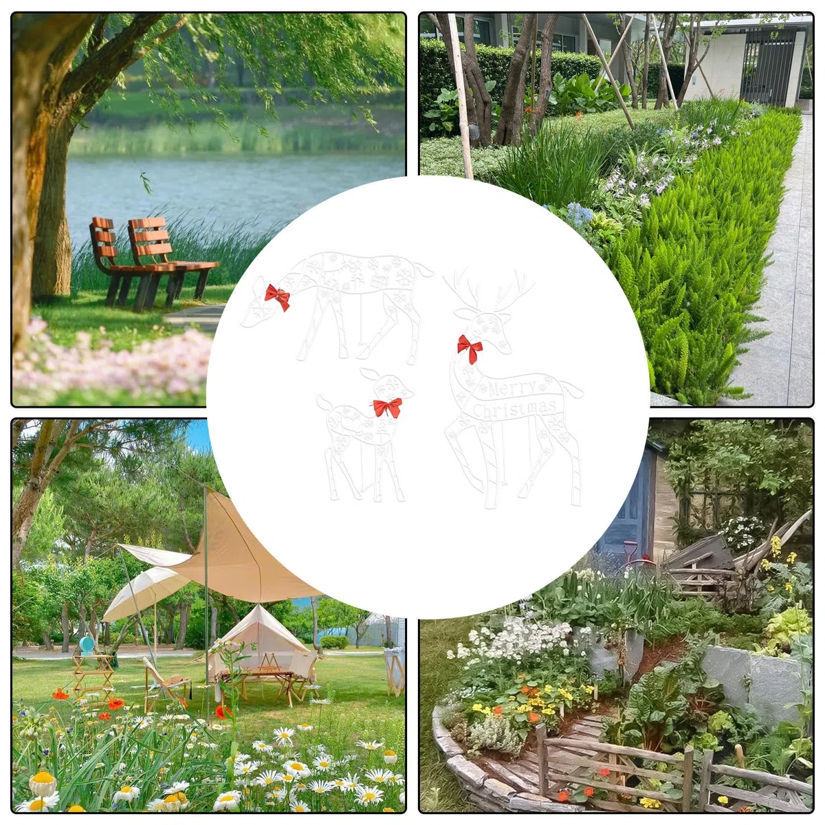 Navideños de Exterior Decoraciones De Jardín para | Decorativo Para Jardín Para Propietarios Vecindario Porche Patio Entrada Y Actividad Familiar