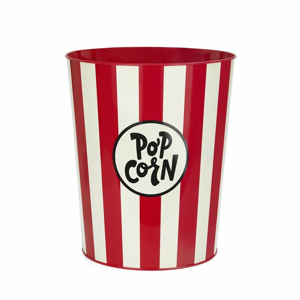 Balvi Papelera Popcorn Color Rojo y Beige Los Papeles simulan Palomitas Metal