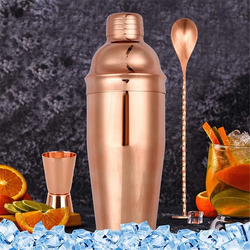 Conjunto De Coctelera, Kit De Barman, 6 Piezas De 25 Onzas De Agitador De 25 Oz con Jigger De Medición - Colador De Barman Incorporado