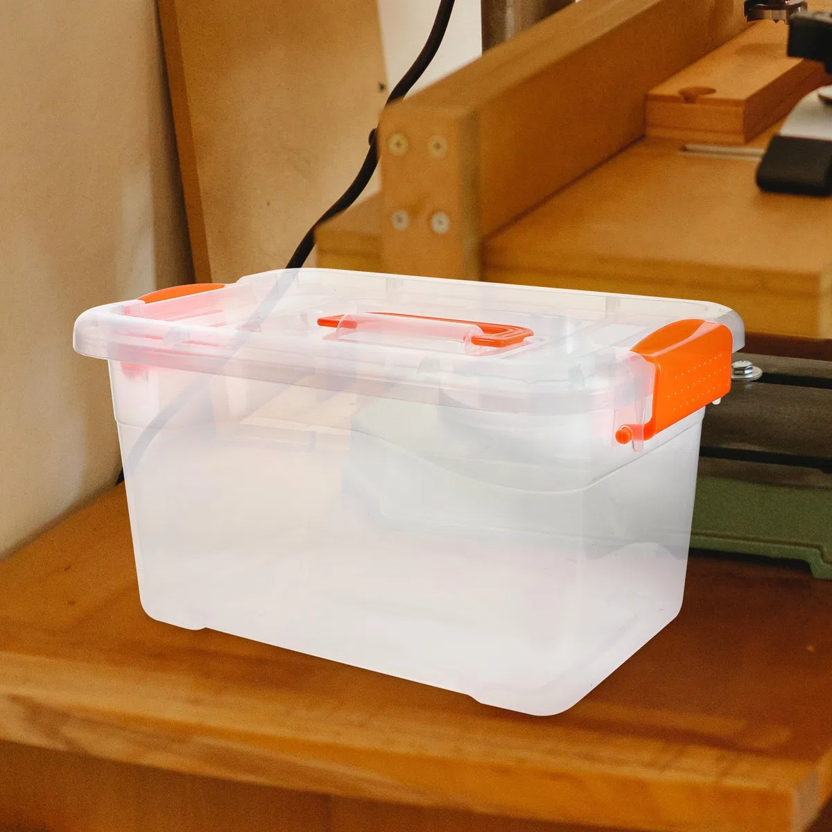 6 Cajas de Almacenaje Transparentes para Organizar Ropa y Hogar Tapa y Asa de 3l Contenedores Portátiles de Plástico Pp y Abs