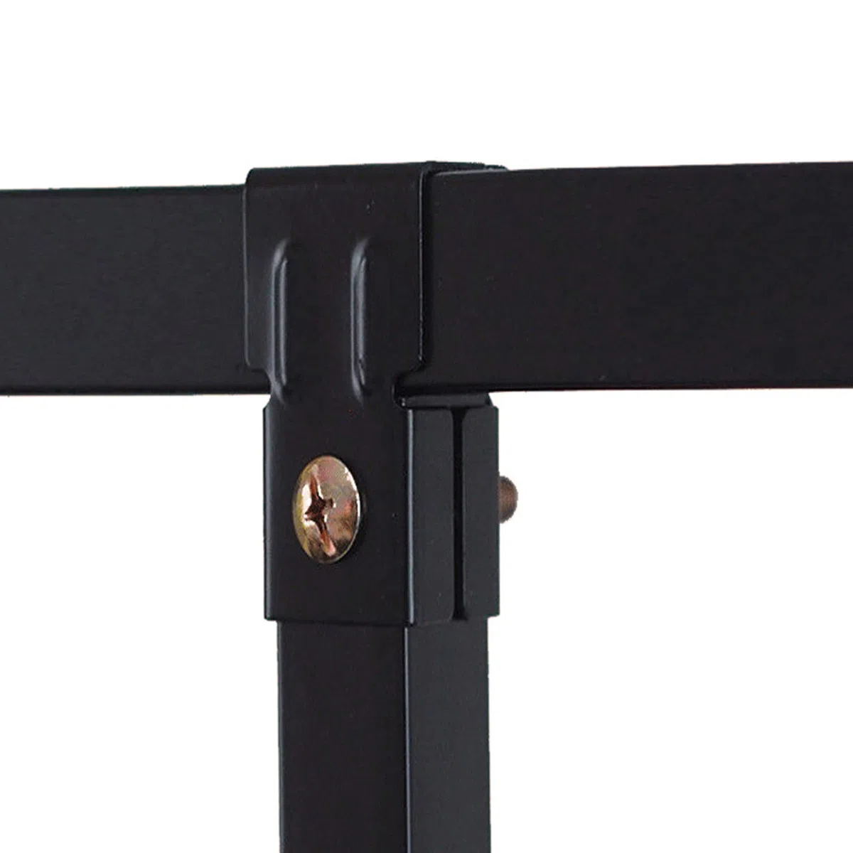 4 Pcs Patas para Somier,Patas Somier láminas Universales Patas Muebles Metal Altura Regulable 1 cm para Base Tapizada, Somier, Marcos,Negro (35cm(13.7in))