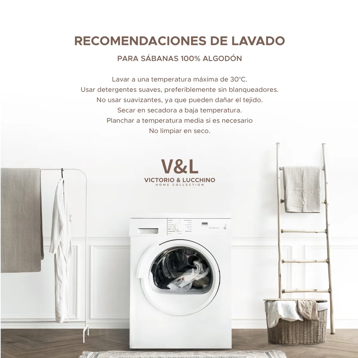 Victorio & Lucchino V&L Juego de Sábanas de Hostelería 100% Algodón Blanco – Suaves, Transpirables y Resistentes – Incluye Encimera, Bajera Ajustable y Funda(s) de Almohada | Cama 105cm (1 Almohada)