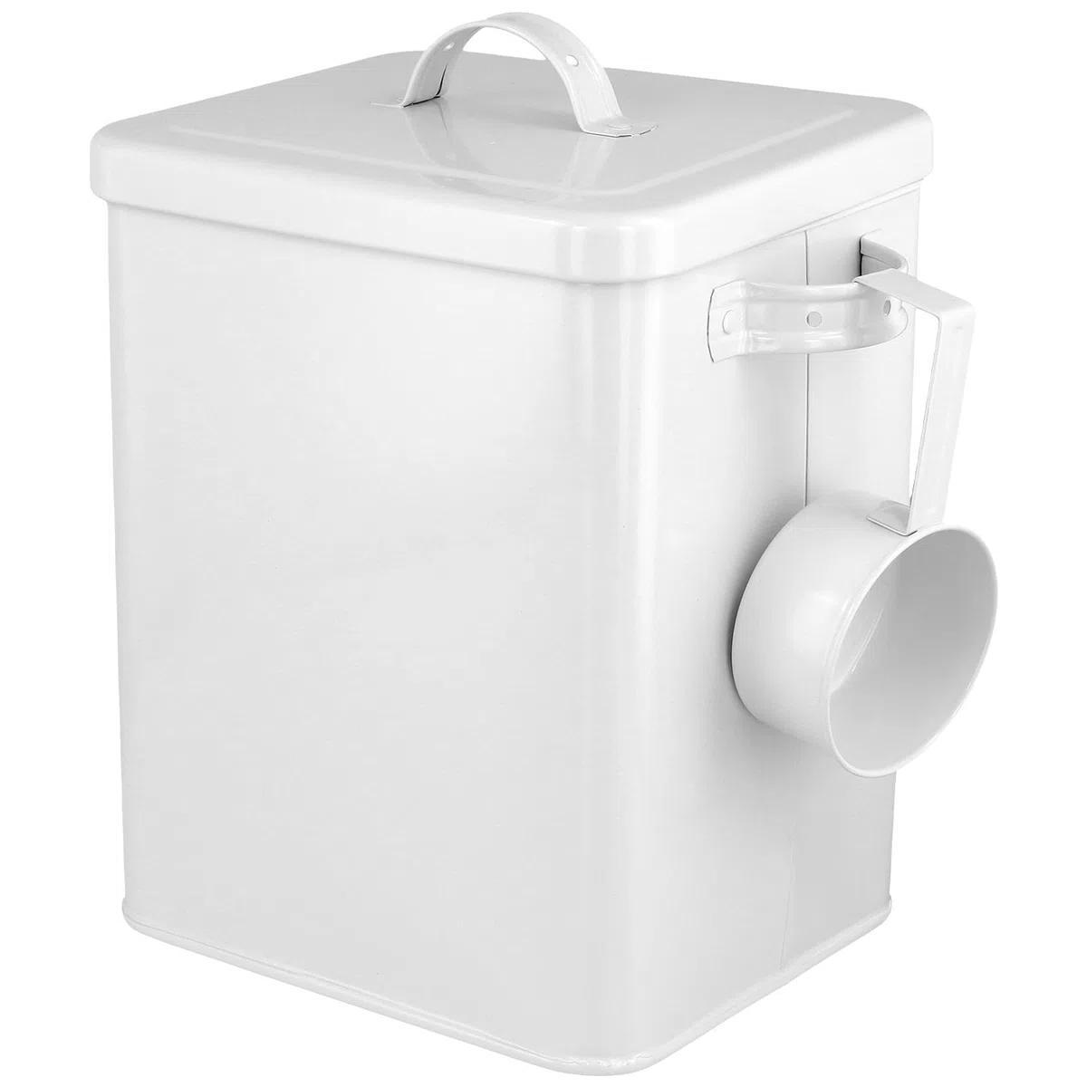 Caja de Detergente en Polvo de Metal 6L con Cuchara Dosificadora - Contenedor Hermético para Alimentos Secos - 18,5x15,5x23 cm