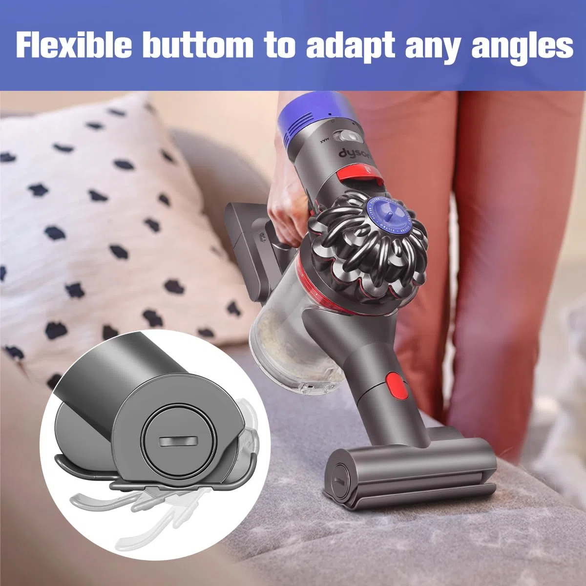 Mini Cepillo Motorizado para Dyson v10 v11 v15 v7 v8, Mini Boquilla Turbina para Colchones de Limpieza, Tapicería y Escaleras