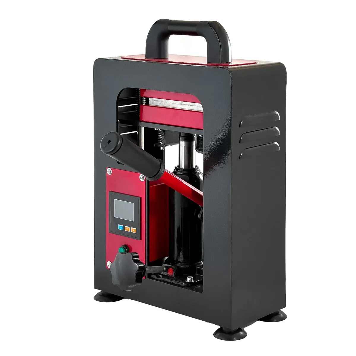Máquina hidráulica de prensa en caliente, 600W Máquina de prensa de calor hidráulica manual 5 toneladas de presión Extractor de colofonia para bares de café y hogar, rojo
