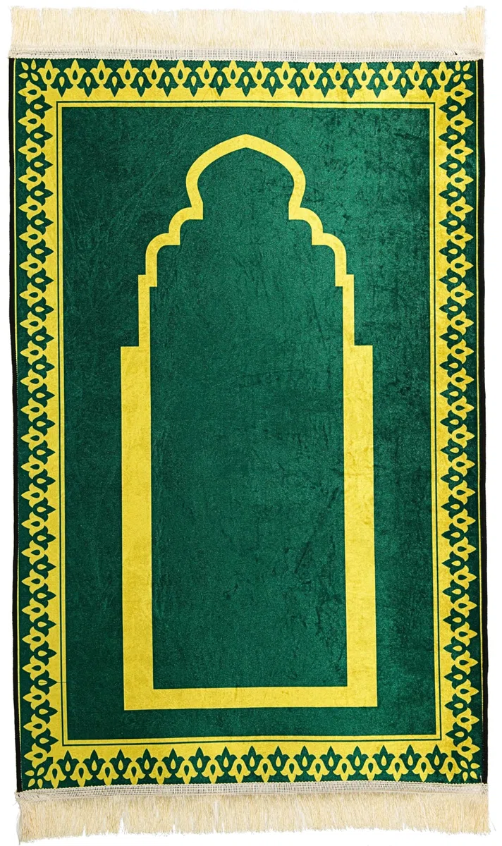 Greatfool Alfombra de oración Musulmana para oración islámica – Alfombra de oración Musulmana Gruesa y cómoda para Mujer y Hombre musulmán - Verde