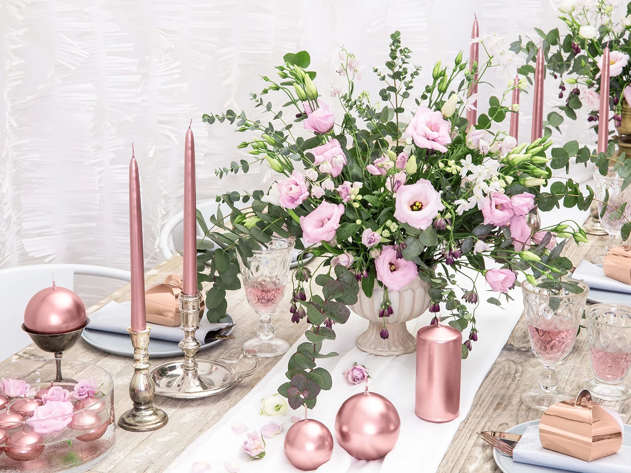 P&D SDMET40-019R-OP – 50 Velas Flotantes Decorativas Rosa Oro Metellic 4 cm
