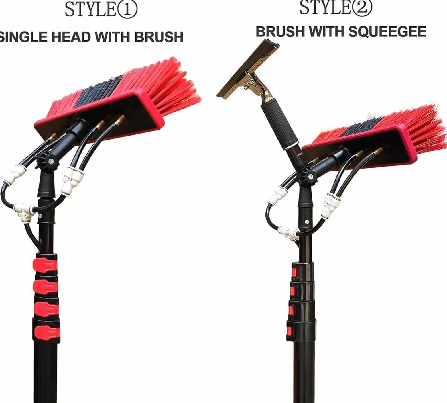 Teles - Kit de limpieza de ventanas de 19 pies, cepillo de canalón de 35 cm, herramienta de limpieza para uso doméstico y exterior