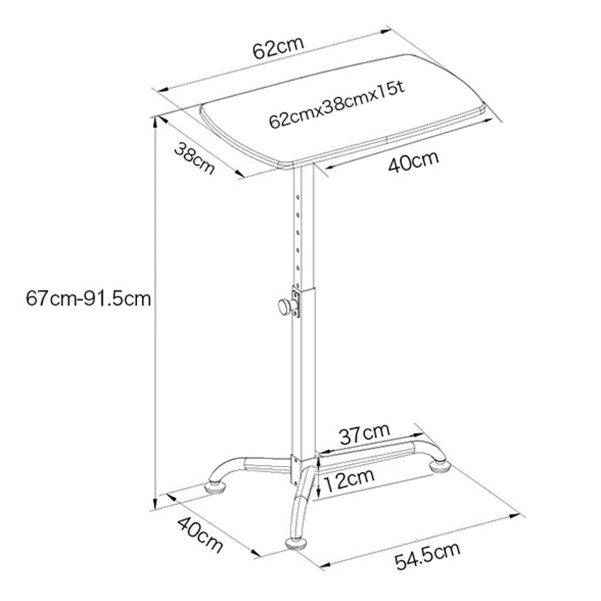 Mesa de sobrecama con Ruedas para sofá, Mesa de sobrecama/Silla, Mesa, Cama, sofá, Mesa Lateral para refrigerios (Madera Natural)