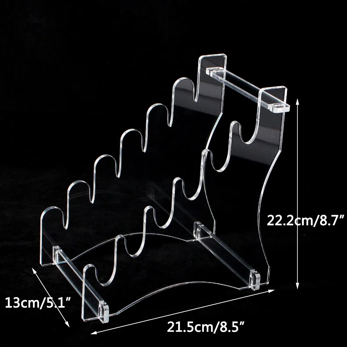 Soporte de herramienta Soporte de exhibición de cuchillo de acrílico de 6 niveles para almacenamiento de pantalla de pantalla de herramientas (transparente)