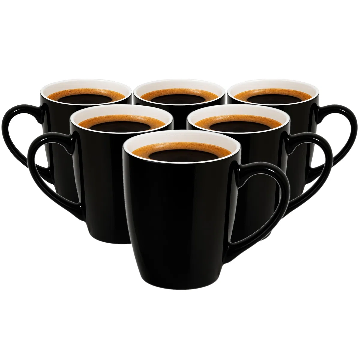 Glasmark KROSNO 1992 Taza de Cerámica 6 Piezas Juego de Tazas para Café y Té Negras 350 ml