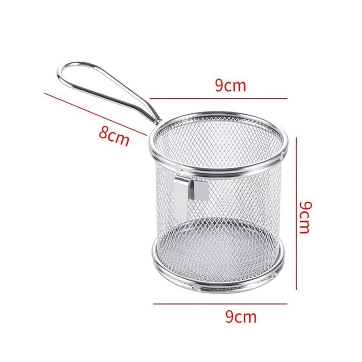 Cesta para freidora de acero inoxidable 304, cesta para freír en caliente, filtro para sartén, colador de alimentos, pantalla para fugas de aceite, cesta coladora con filtro para bolas de masa hervi