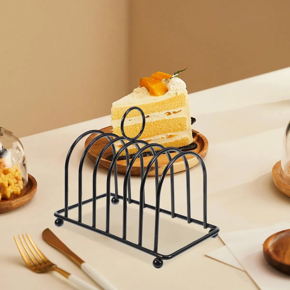 Soporte para Tostadas De Acero Inoxidable Multifuncional Estante para Pan Rebanado Y Libros Estante Compacto para Cocina Comedor Y Sala De Estudio