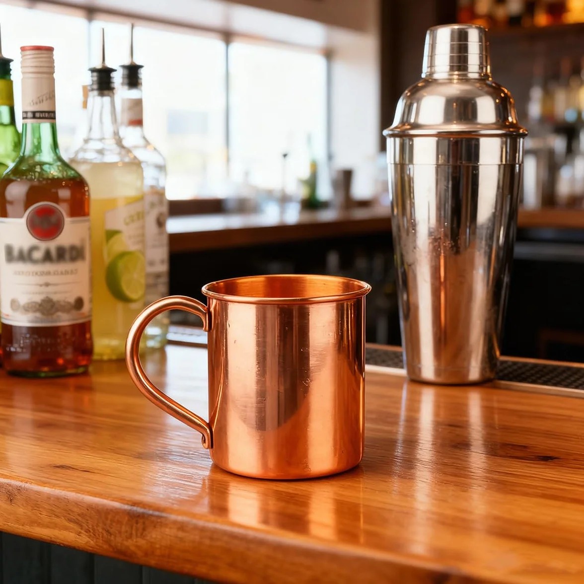 zalati Moscow Mule - Taza de cobre puro sin forro interior para cócteles, café, cerveza, leche y agua