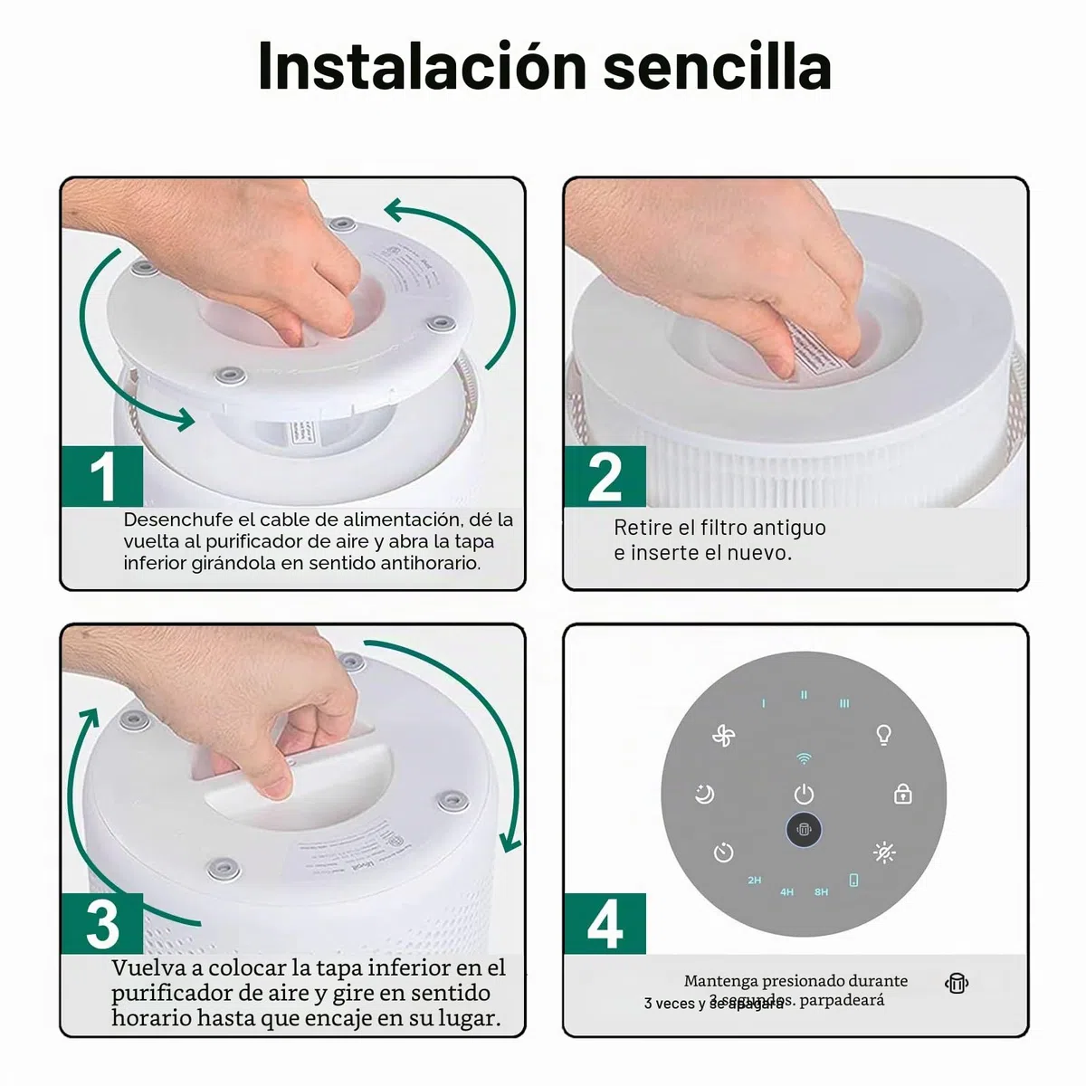 2 filtros Core 200S de repuesto, filtro de repuesto para purificador de aire Levoit Core 200S 3 en 1 H13 HEPA de repuesto de carbón activo, limpia hasta un 99,98% de polvo, polen, alérgenos para