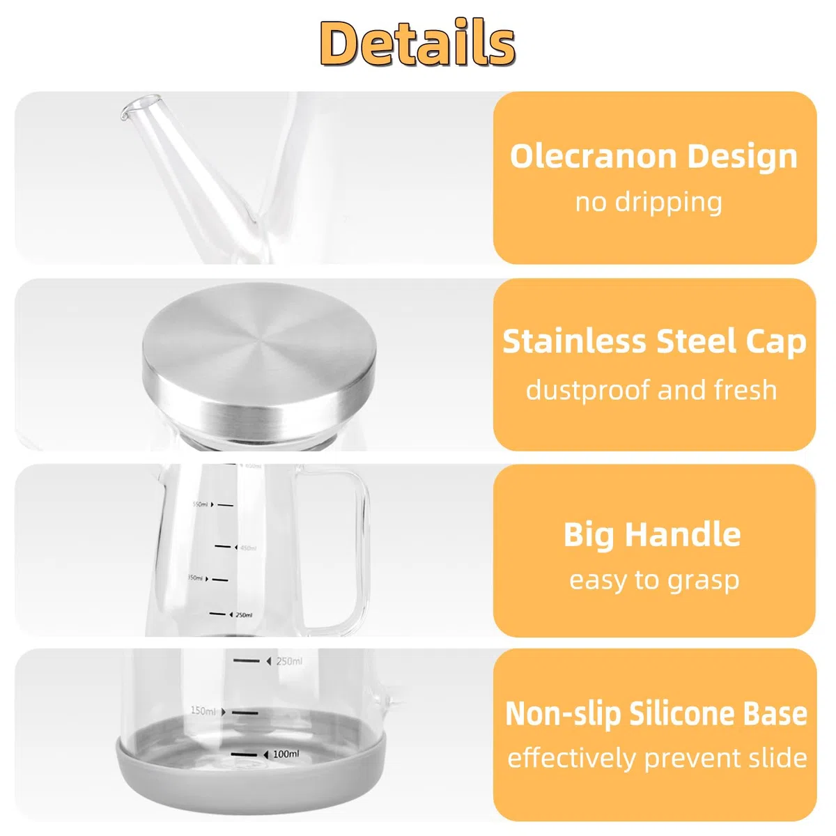 Botella Dispensador de Aceite,1L Antigoteo Cocina Aceitera Grande Vinagreras Botella Dispensadora Aceite,Rellenable Cristal Aceitera para Cocinar Oliva Aromatizadora Vinagre