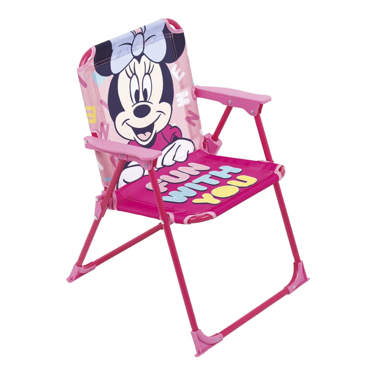 ARDITEX Silla Plegable Infantil Minnie Mouse, Silla Exterior 38 x 32 x 53cm Rosa