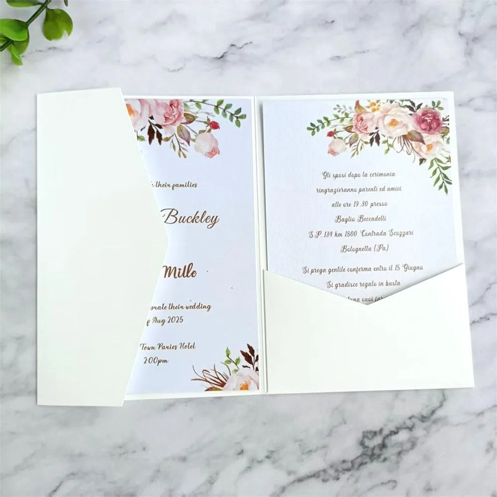 MillaSaw Invitaciones de boda papel marfil mate Sobre de invitación de boda 25pcs Invitaciones de cumpleaños Decoración de fiesta... (marfil mate)