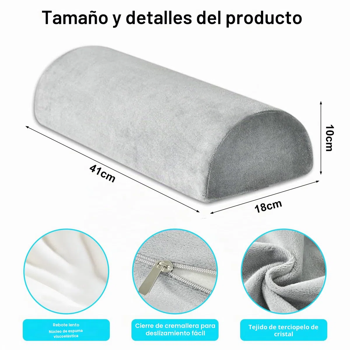 Almohada Piernas Dormir, Almohada Rodillas para Dormir en Forma de Media Luna, de Memory Foam, Alivia el Dolor de Espalda y Caderas, Ideal para Dormir de Lado y para Fisioterapia