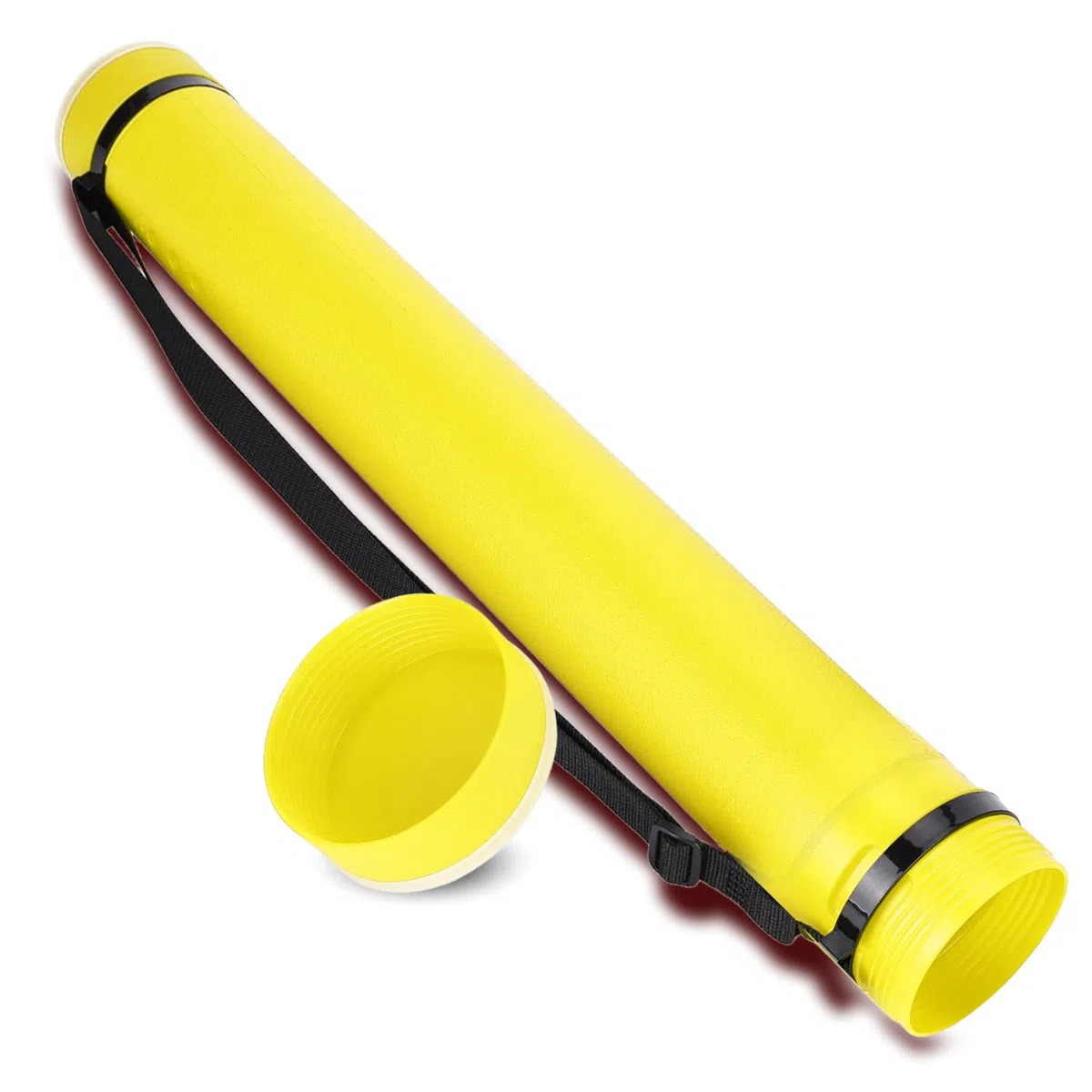 Tubo Carteles Extensible 63-108cm PE Amarillo Almacenamiento Planos | Transporte Dibujos Documentos Mapas Impermeable para Artistas Ingenieros