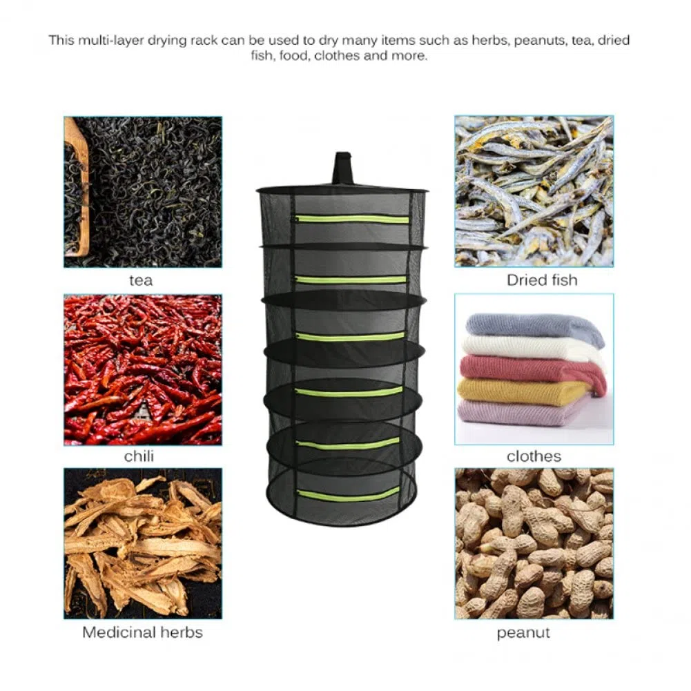 Capas Neta De Secado para Hierbas Canasta Colgante Plegable Rack Seco Herbe Secado Neta De Secado Mesh para Flores Budas Organizador De Plantas