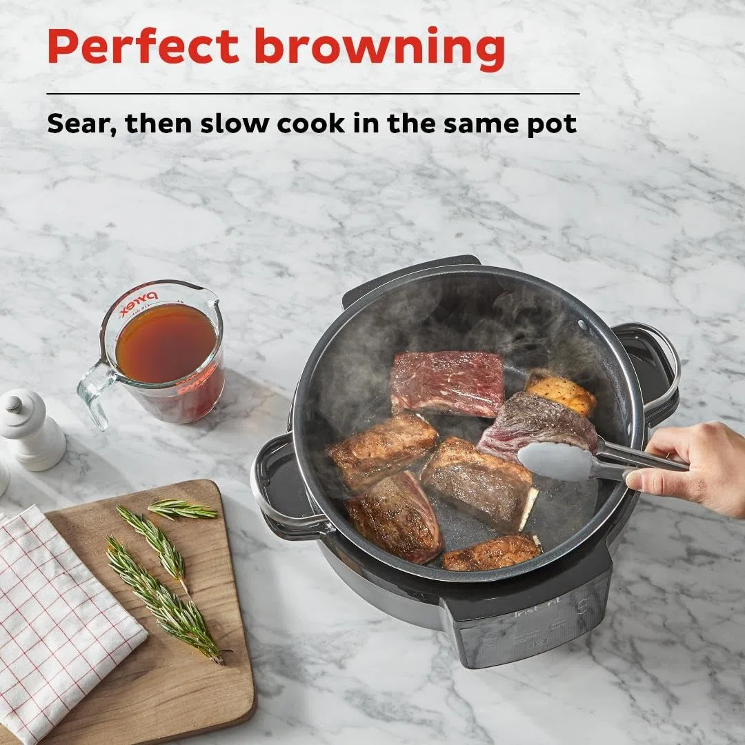 Instant Pot Instant Top Kitchen con accesorios, 7.5 cuartos de galón, negro, rectangular, multicocina, saltear, cocción lenta, vapor