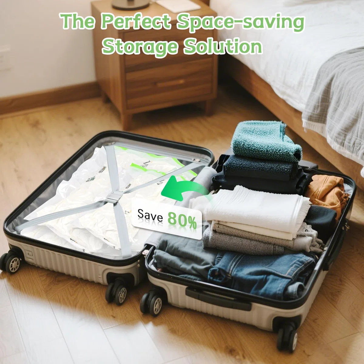 12PCS Bolsas Vacio Ropa Viaje, 3XL+3L+3M+3S con Bombas Eléctricas y Manuales, Bolsas de Vacio para Ropa para El Almacenamiento de Temporada y ArtíCulos de Viaje