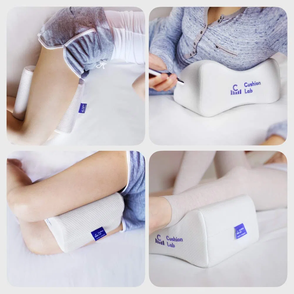 Cushion Lab - Almohada ortopédica Extra densa de Rodilla para Personas Que Duermen de Lado con Funda hipoalergénica, Soporte Firme de piernas para Cadera, Embarazo, ciática, articulaciones, Columna