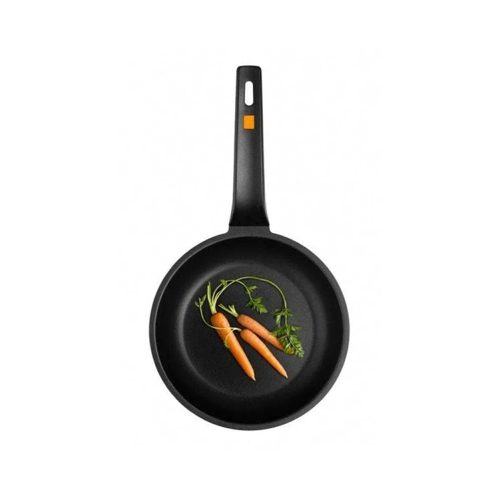 BRA Efficient Orange | Sartén de 20 cm, aluminio fundido con antiadherente Platinum Plus, apta para todo tipo de cocinas incluida inducción