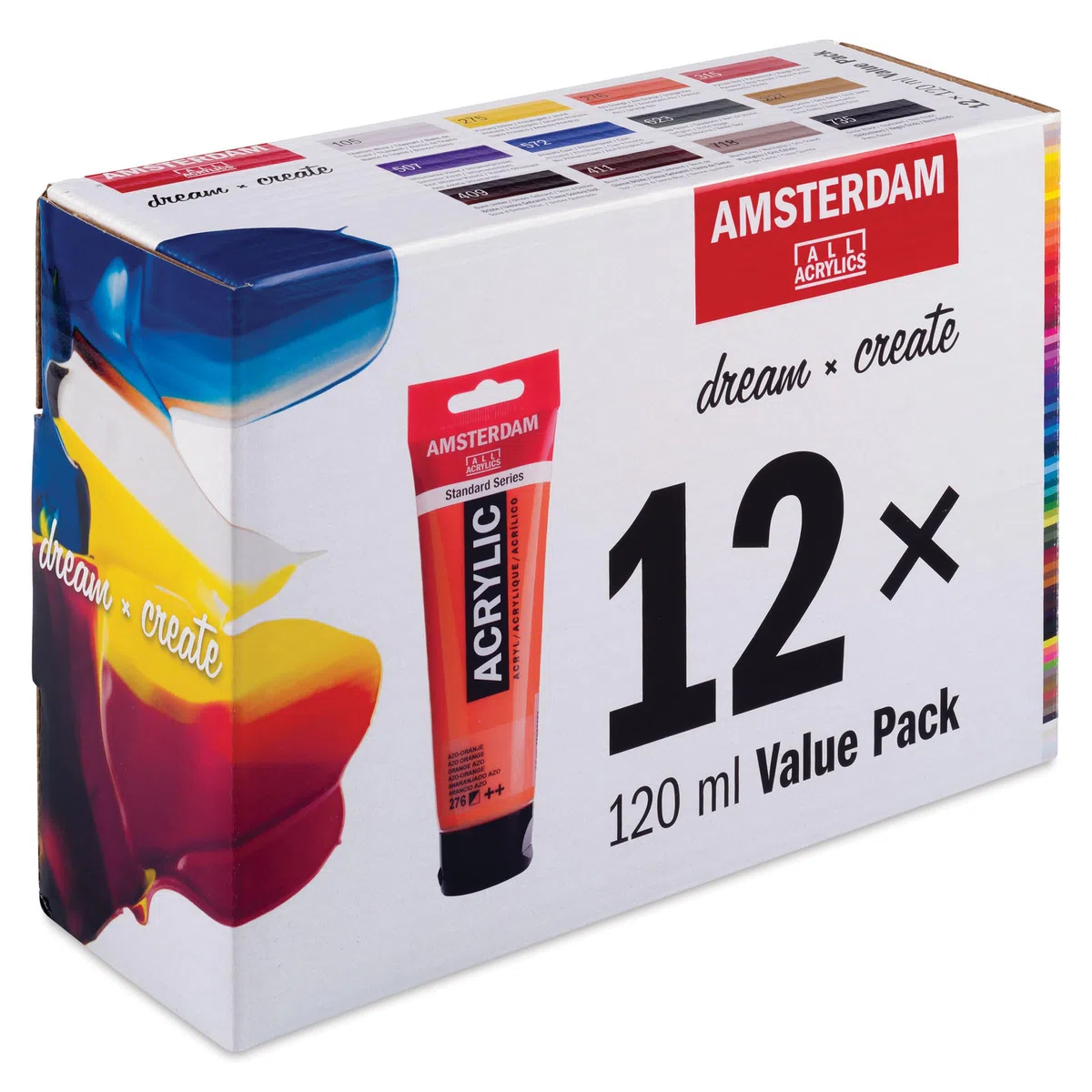 Amsterdam Talens Serie Estándar de Acrílicos Paquete de Ventaja | 12 x 120 ml