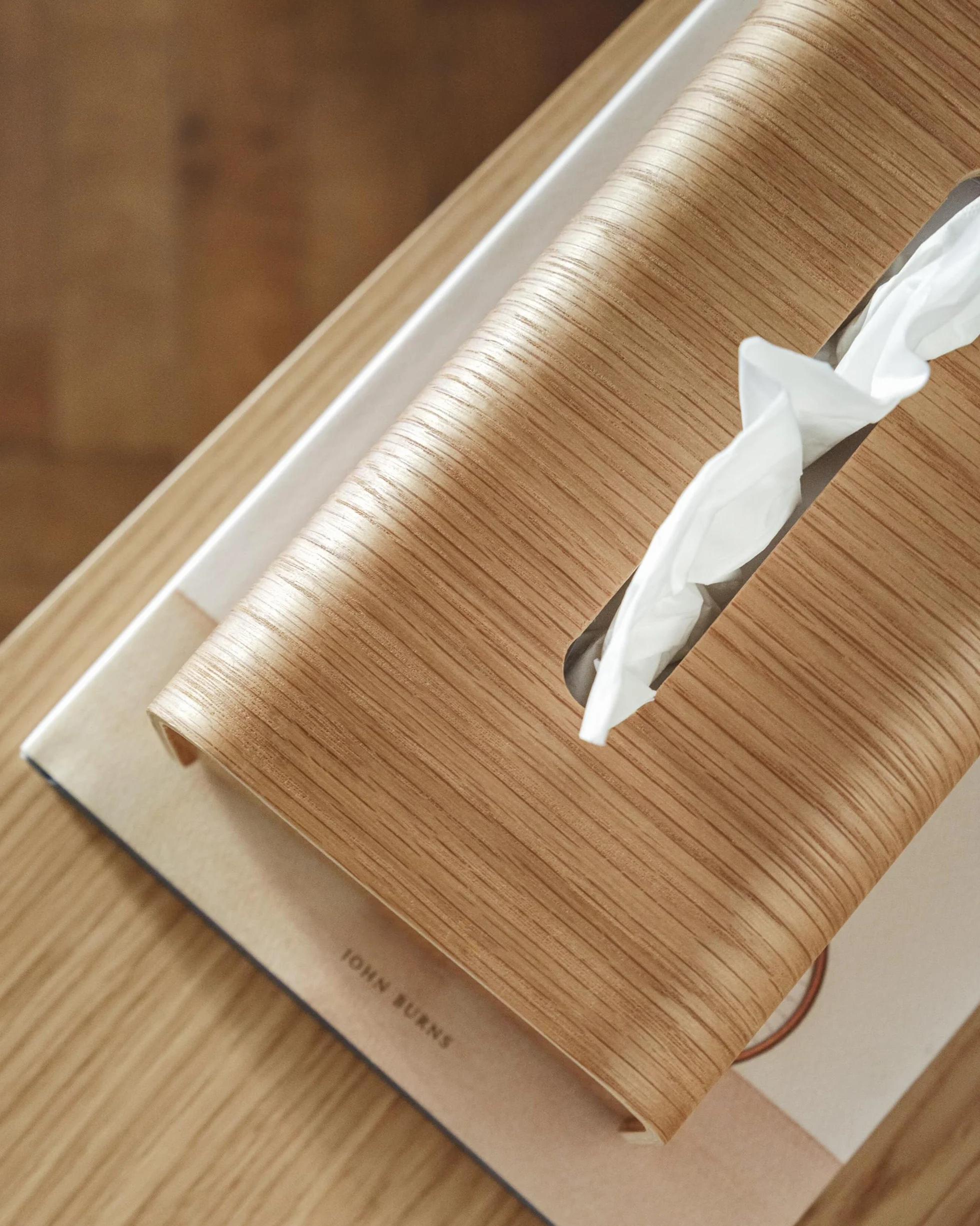 Kazai. Caja para pañuelos de Papel 'Toke' | Chapa de Madera auténtica certificada FSC | Dispensador de toallitas húmedas con diseño escandinavo sostenible | Roble