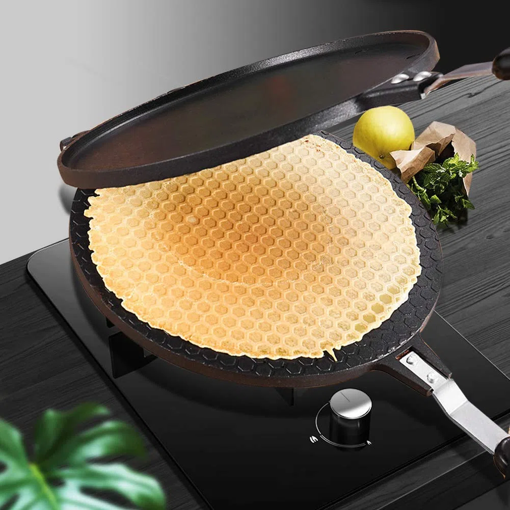 Waffle Cone Maker Pan Antiadherente Aleación de aluminio para cocina Gofres Rollo de huevo Molde Herramienta