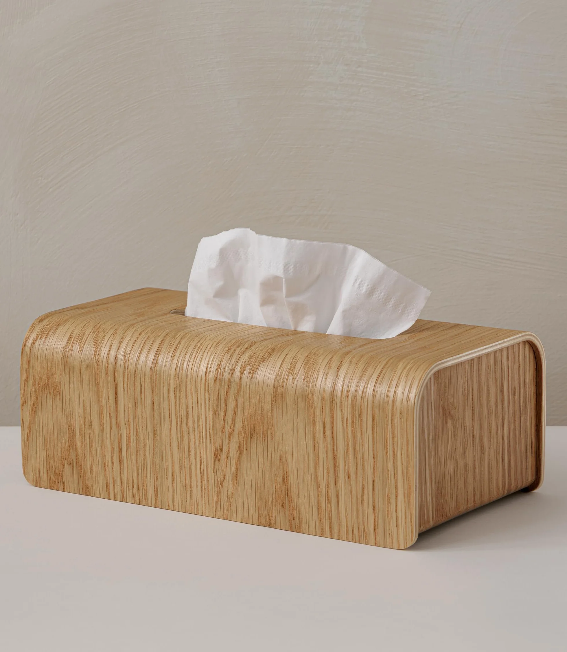 Kazai. Caja para pañuelos de Papel 'Toke' | Chapa de Madera auténtica certificada FSC | Dispensador de toallitas húmedas con diseño escandinavo sostenible | Roble