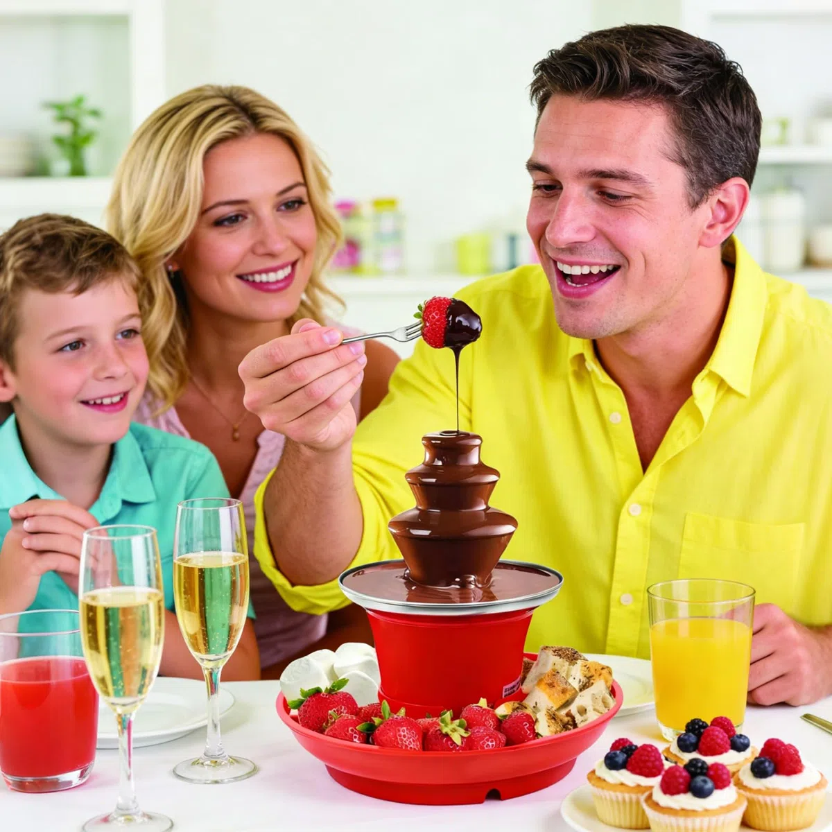 Fuente de chocolate de acero inoxidable de tres niveles, con función de fusión, fuente de chocolate eléctrica con 35 W, capacidad de 200 g para fiestas, cumpleaños y bodas