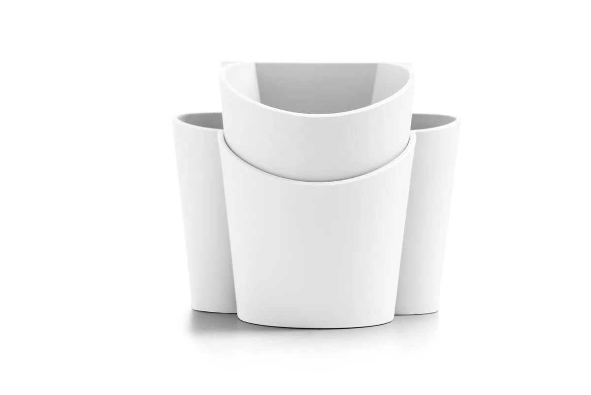 BLIMPLUS - Escurridor de cubiertos Gocciolo Arctic White 4 compartimentos drenaje agua - Organizador cubiertos fregadero - Made in Italy