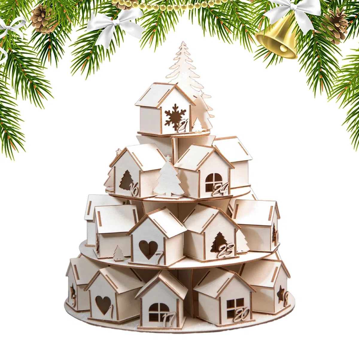 Casa De Calendario De Cuenta Atrás Navideña Decoración De Adviento | Casa De Números Para Cuenta Atrás De Navidad Para Niños Niñas Mujeres Hombres Y Amigos