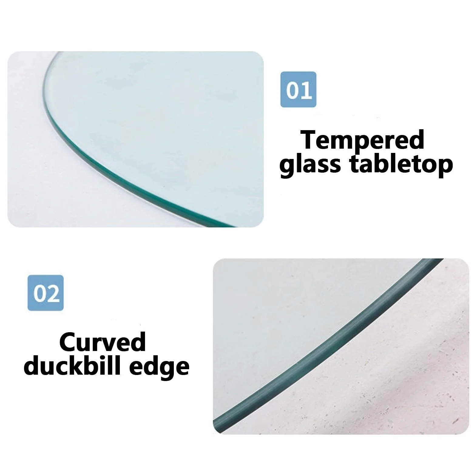 HOMEty - Tocadiscos de vidrio templado para mesa Di, bandeja giratoria redonda grande, perfecta para Entertai y servir alimentos, diseño antideslizante resistente