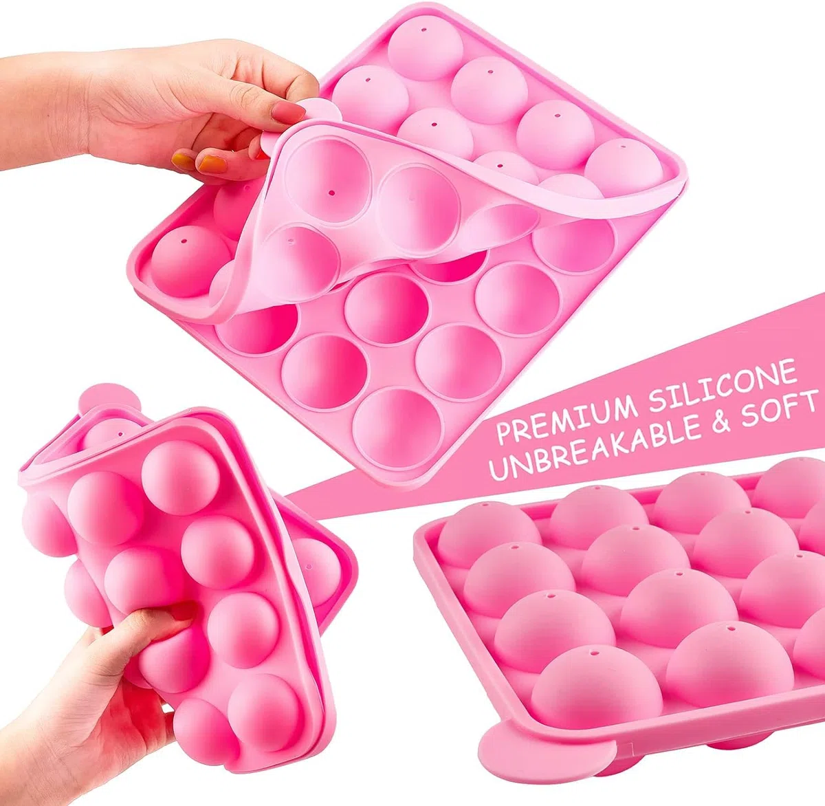 Juego de 262 moldes para tartas con 20 cavidades de silicona, palitos para cake pop, envoltorios para cake pop, sliver Twist Ties