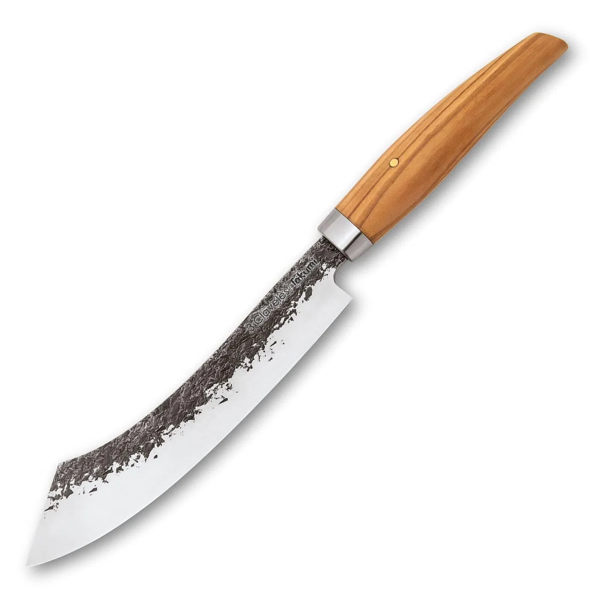 3 Claveles Cuchillo Cocinero Takumi de acero inoxidable y mango de madera de olivo 20CM