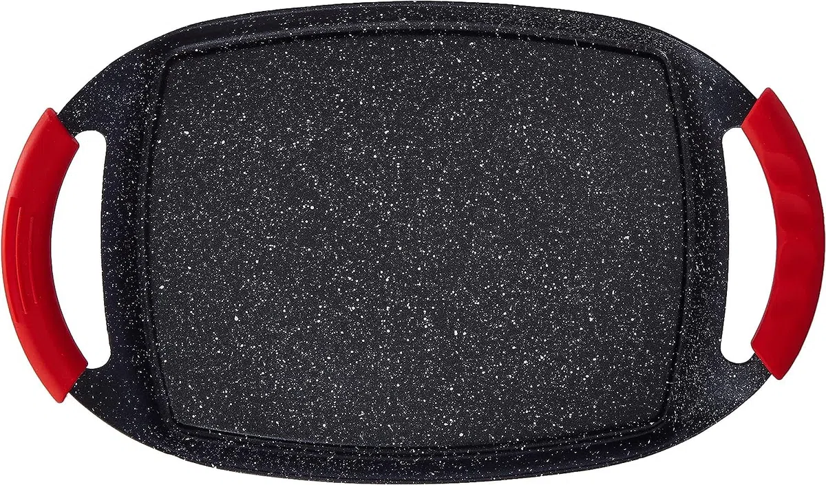 Plancha de Asar con Revestimiento de Piedra Antiadherente, Apta para Inducción, Vitrocerámica, Gas y Placa Eléctrica, Libre de PFOA (36 cm)