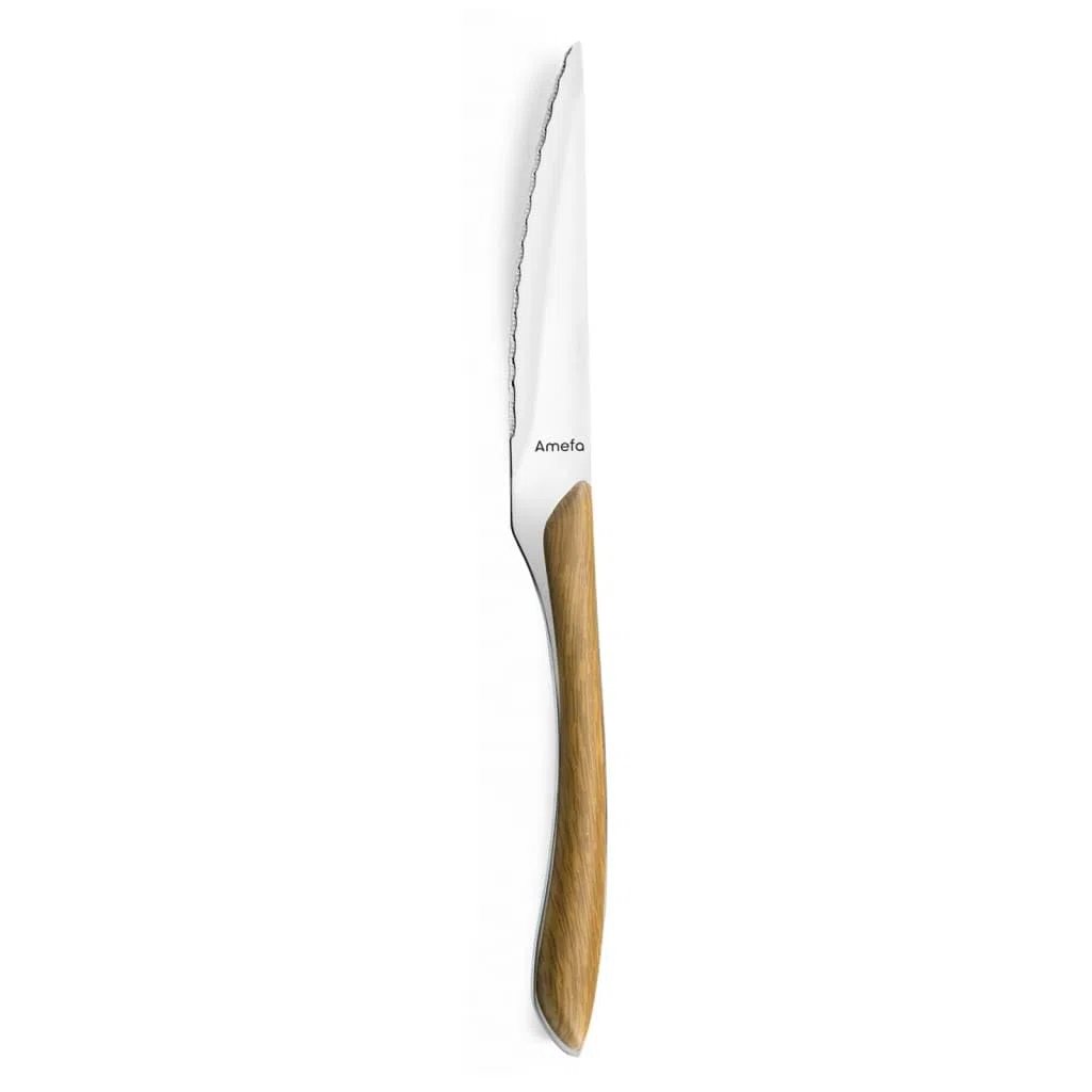 AMEFA ECLAT NATURE - Cubertería para 4 personas (aspecto de madera/marrón), 16 piezas, con vetas finas de acero inoxidable 18/0, inoxidable y pulido brillante, apto para lavavajillas, juego de