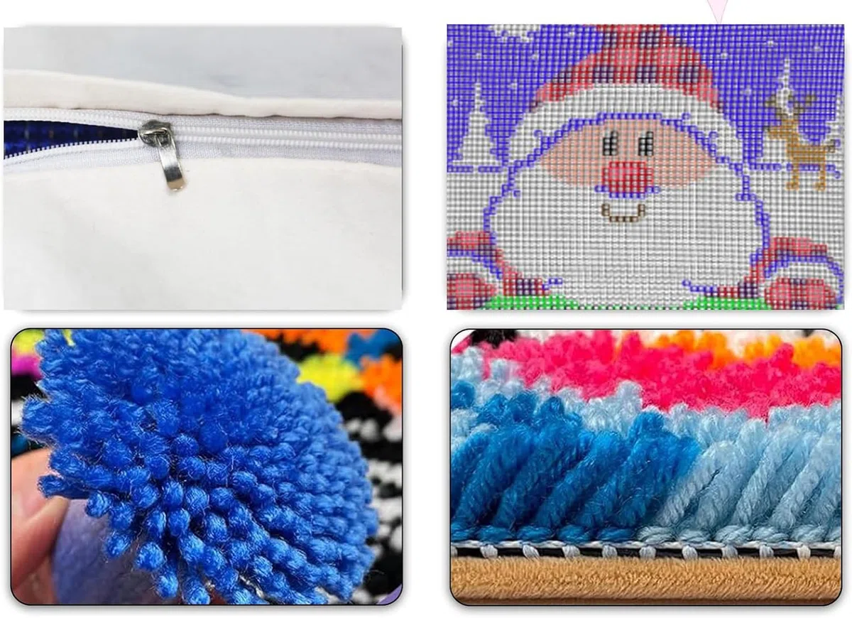 YOOTOM Kit de almohada de gancho de cerradura,Christmas Latch Hook Pillowcase Kits 43x43cm